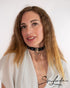 SiaLinda: Halsband Nr. 13 blau 8 Straß Kristalle und großem O-Ring 20mm, echt Leder schwarz - SiaLinda.com